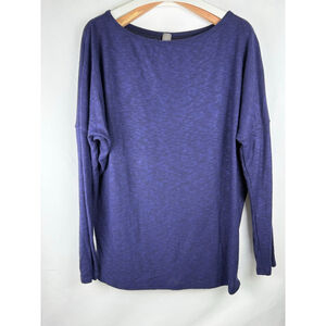 Women's Go Couture Long Sleeve Top Navy/Black Size XL